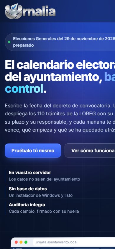 Web urnalia.es en un móvil